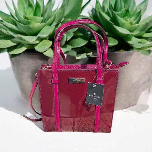 Kate Spade Kenzie Small Tote Dark Raspberry (New) - Picture 2 of 10